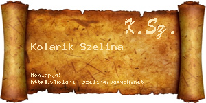 Kolarik Szelina névjegykártya